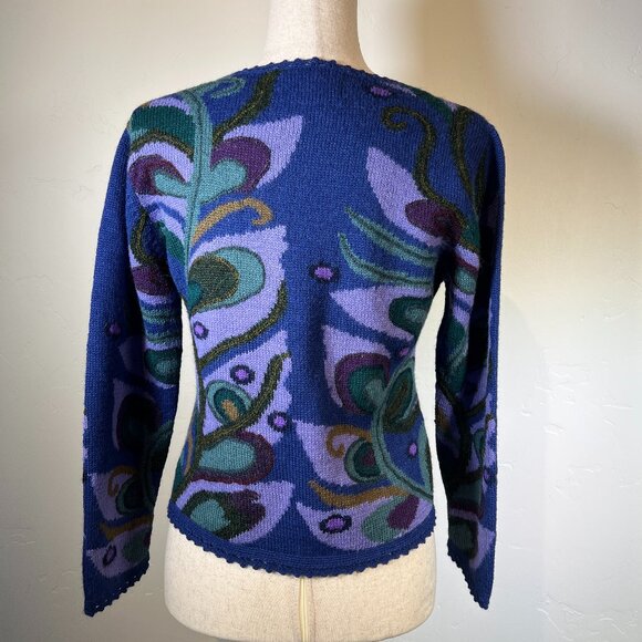 Alpacas Best 100% Baby Alpaca Sweater Small S Handmade Art To Wear Round Neck - Picture 2 of 16